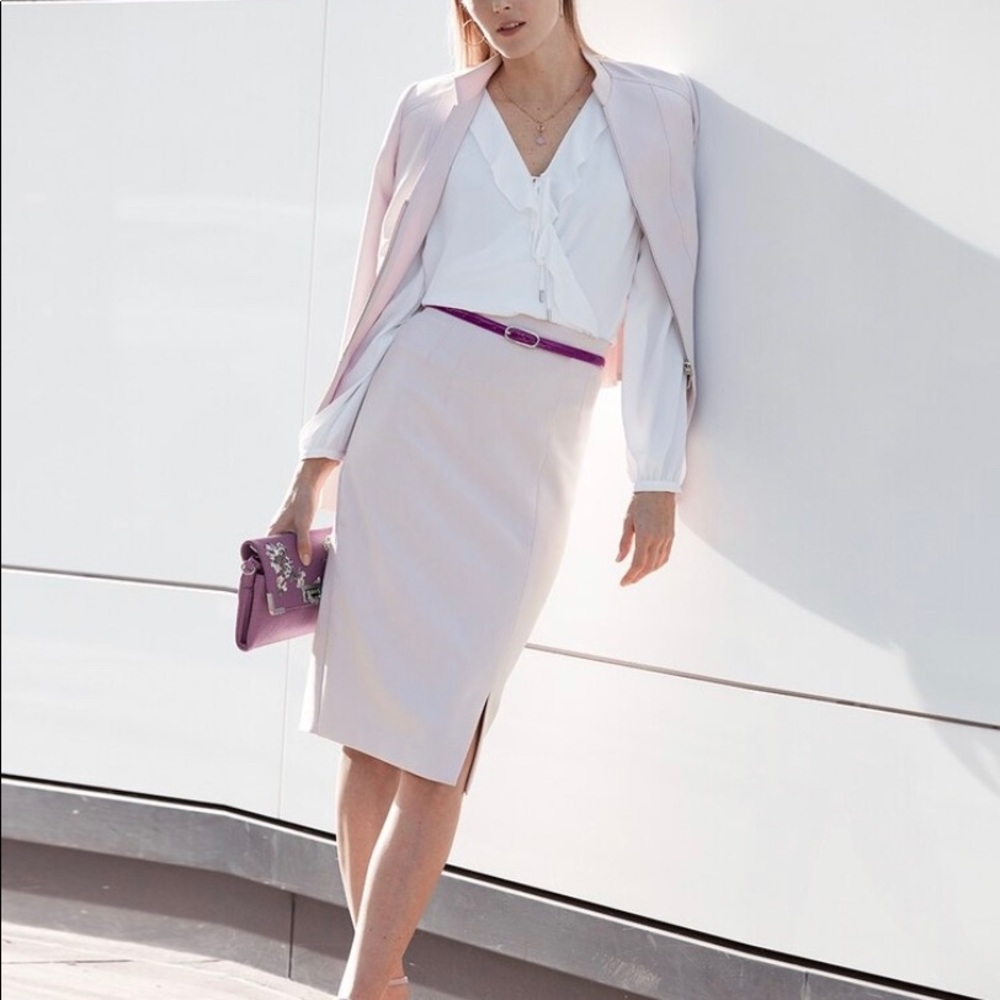 WHBM Pale Wisteria Suit Jacket & Skirt